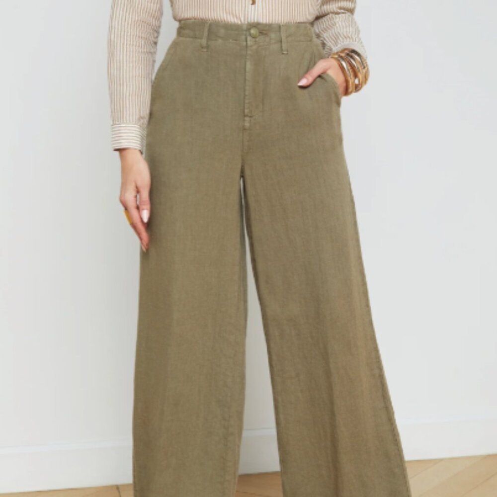 NWT L'Agence The Brie Linen Pant - Picture 2 of 9